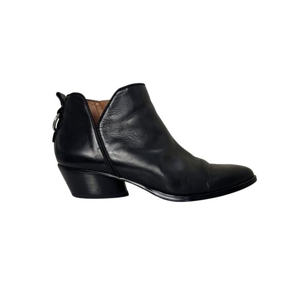 Sarto by Franco Sarto Black Leather Asti Ankle Boots Size 8.5 Pointed Toe - Picture 1 of 8